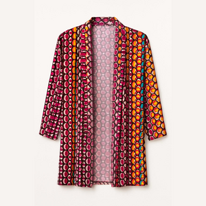 Travel Elements Colorful Geometric Women's Open Front Jacket